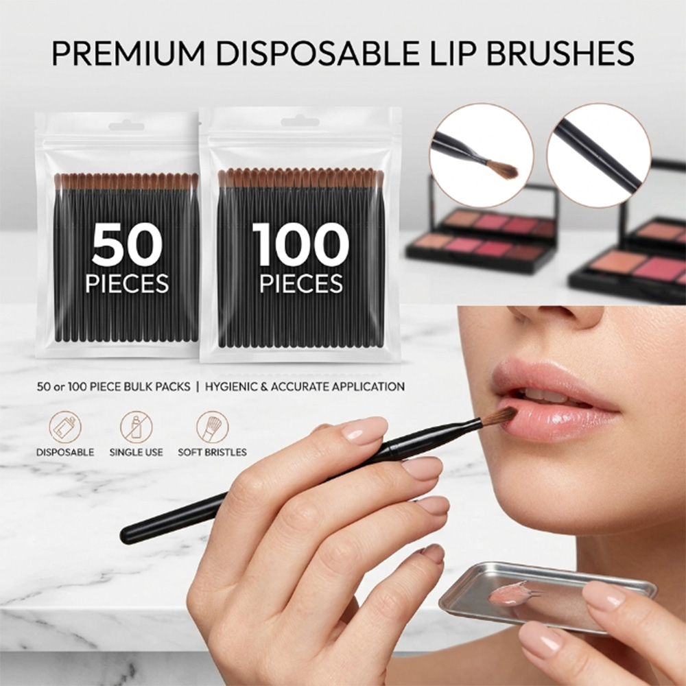 Lip Balm - Zestaw 50/100 szt. jednorazowych pędzelków do